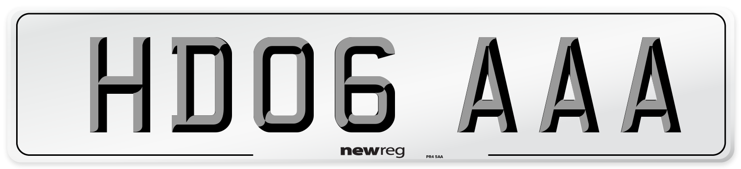 HD06 AAA Number Plate from New Reg